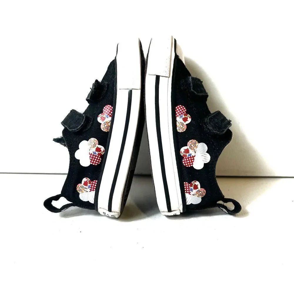 Converse Infant Girls 5 Black/Multicolor Balloons Print Snap On Low Top Sneakers